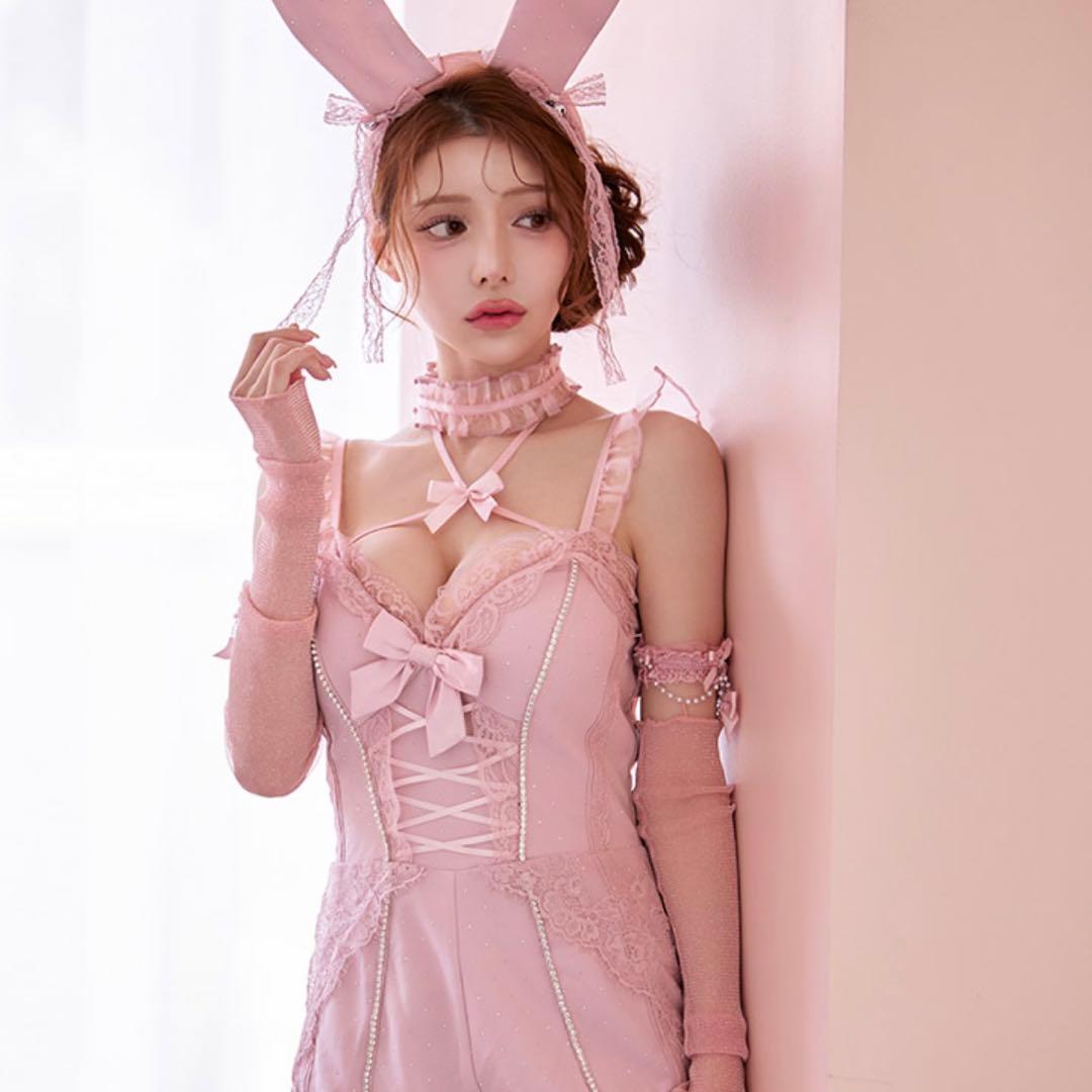 マリームーンコラボ2wayハーネスネックバニー sugar ピンク Lサイズ