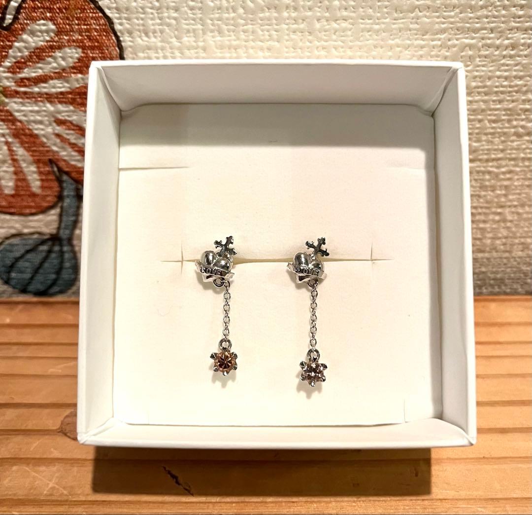 【e.m】イー•エム ハート&キュービックジルコニアピアス 片耳用×2点セット