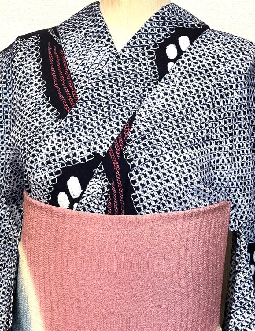 有松鳴海絞り　浴衣　すずらん　（212）