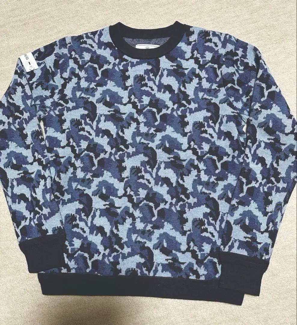 BRIEFING 羊毛カモフラ柄セーターS