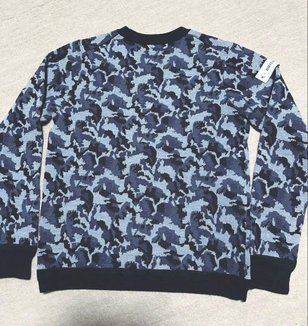 BRIEFING 羊毛カモフラ柄セーターS