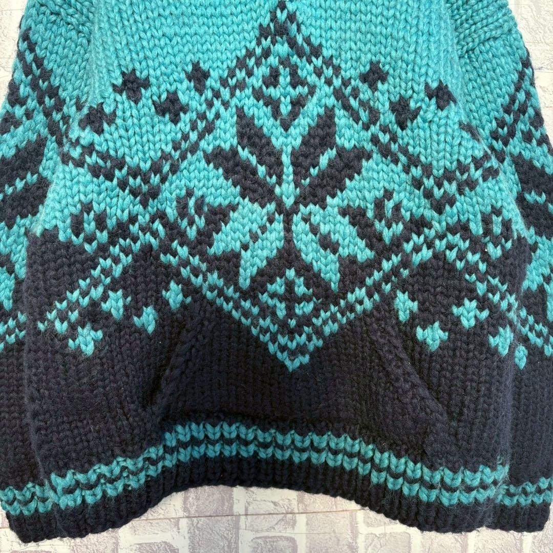 肉厚◎ カナダ製　Kanata カナタ　ハーフジップ　カウチン　セーター　ニット