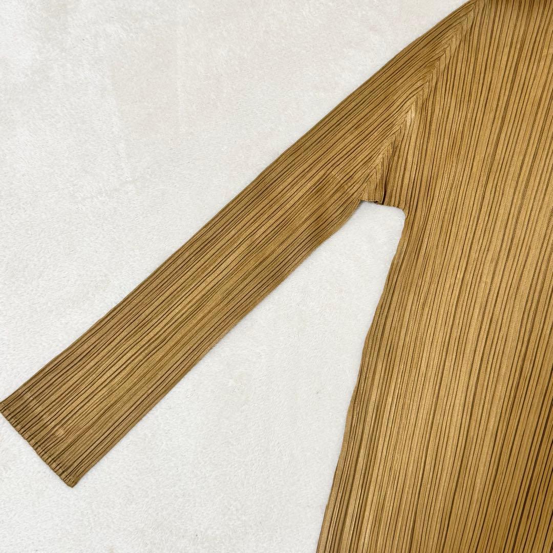 PLEATS PLEASE プリーツ　ワンボタン　ブラウン　長袖　トップス