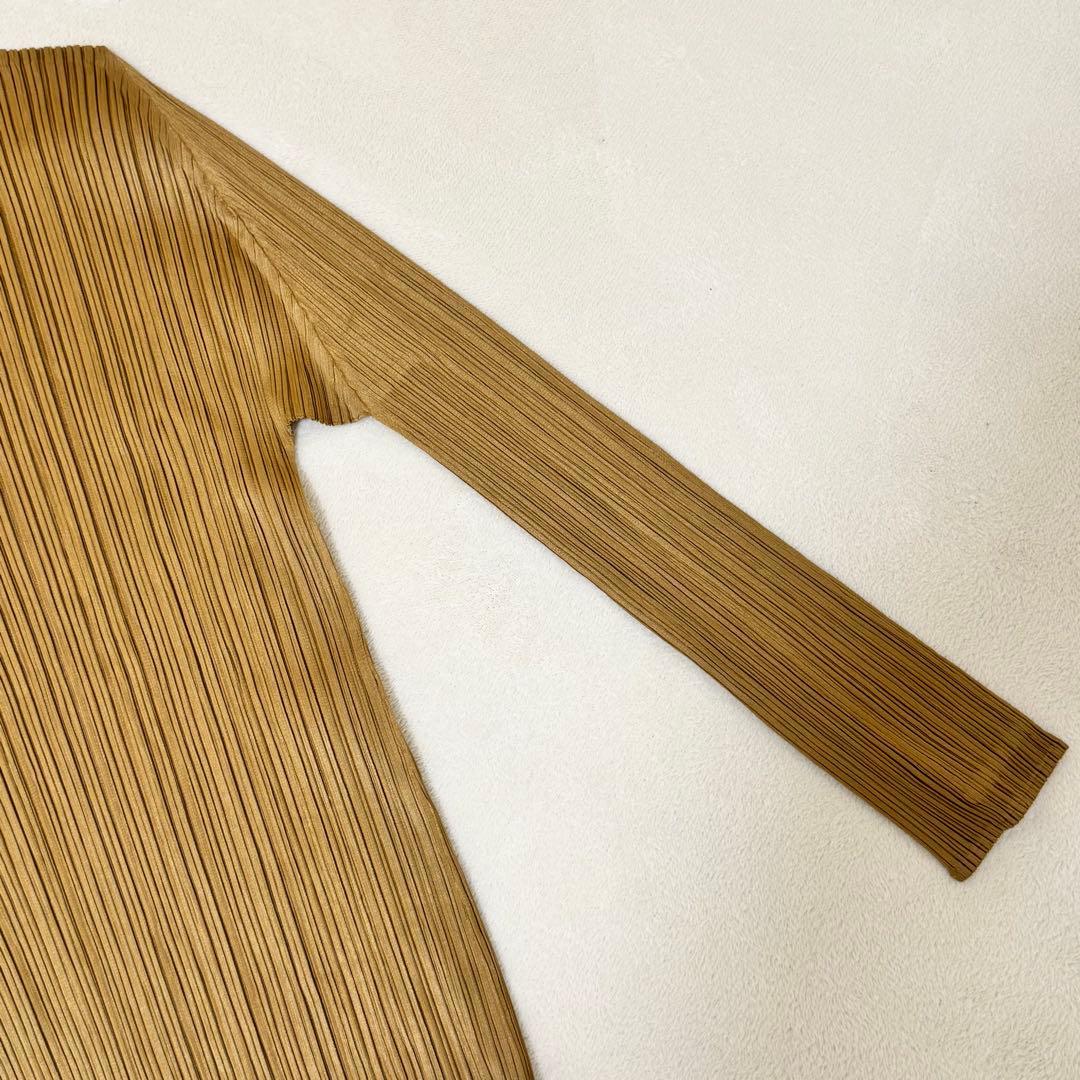 PLEATS PLEASE プリーツ　ワンボタン　ブラウン　長袖　トップス