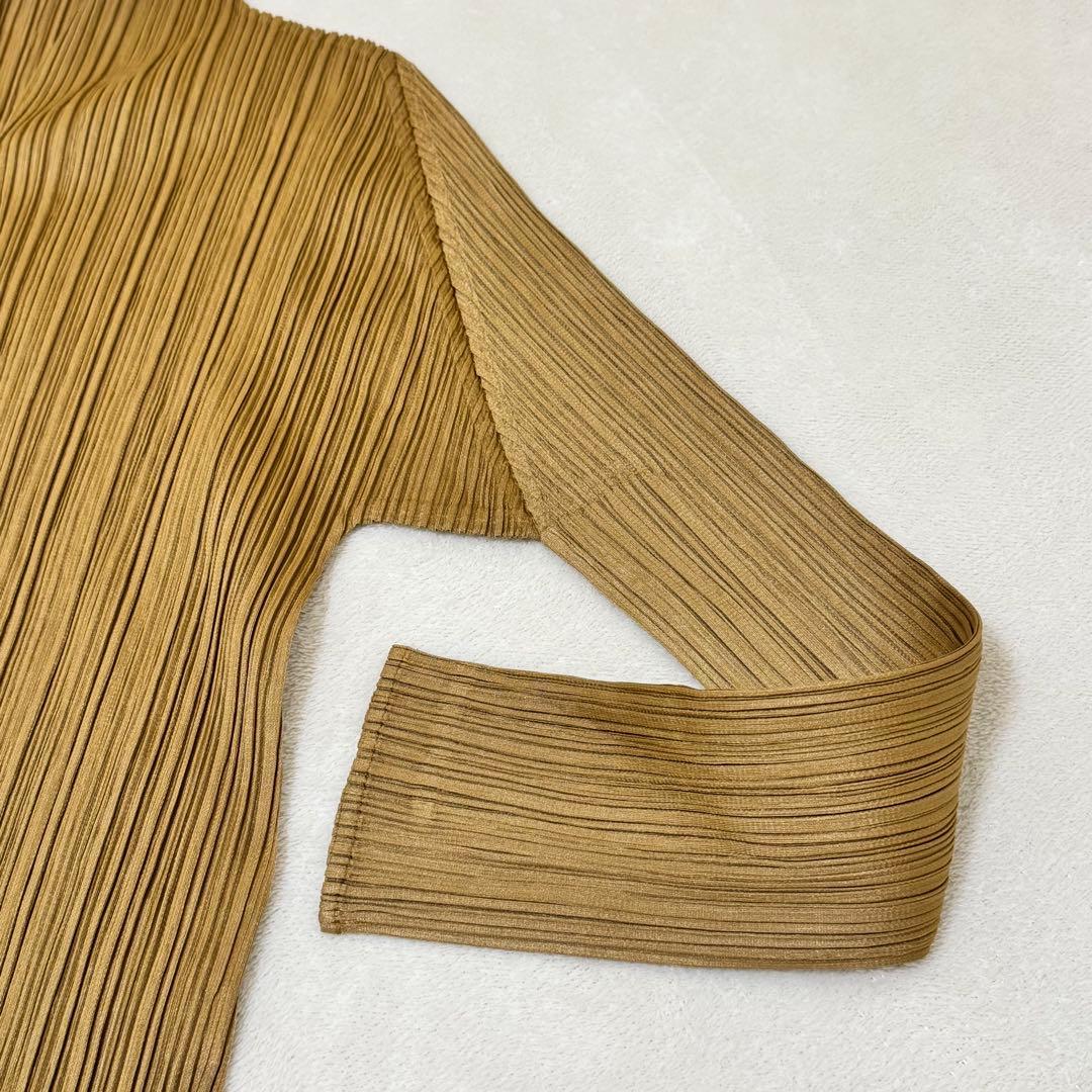 PLEATS PLEASE プリーツ　ワンボタン　ブラウン　長袖　トップス