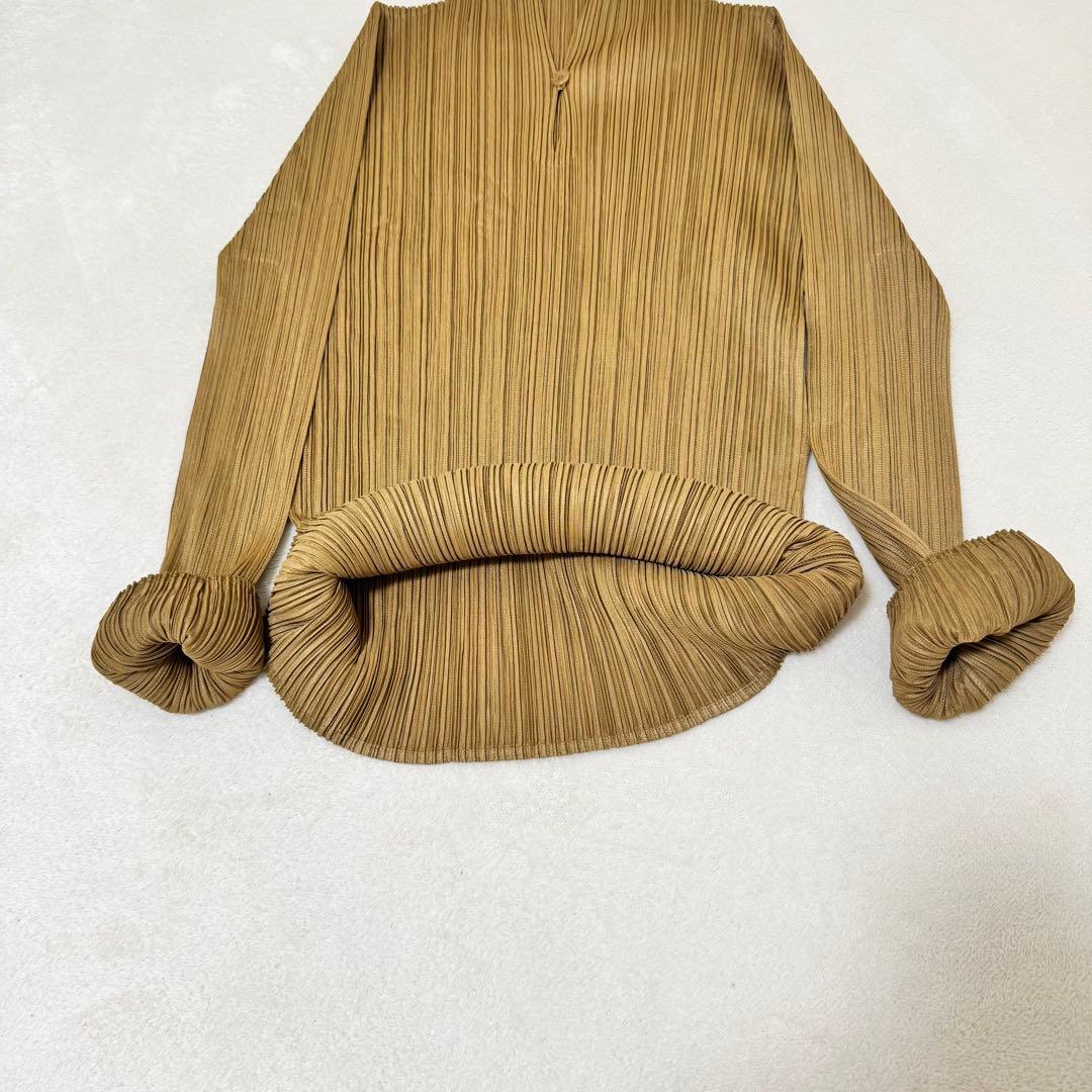 PLEATS PLEASE プリーツ　ワンボタン　ブラウン　長袖　トップス
