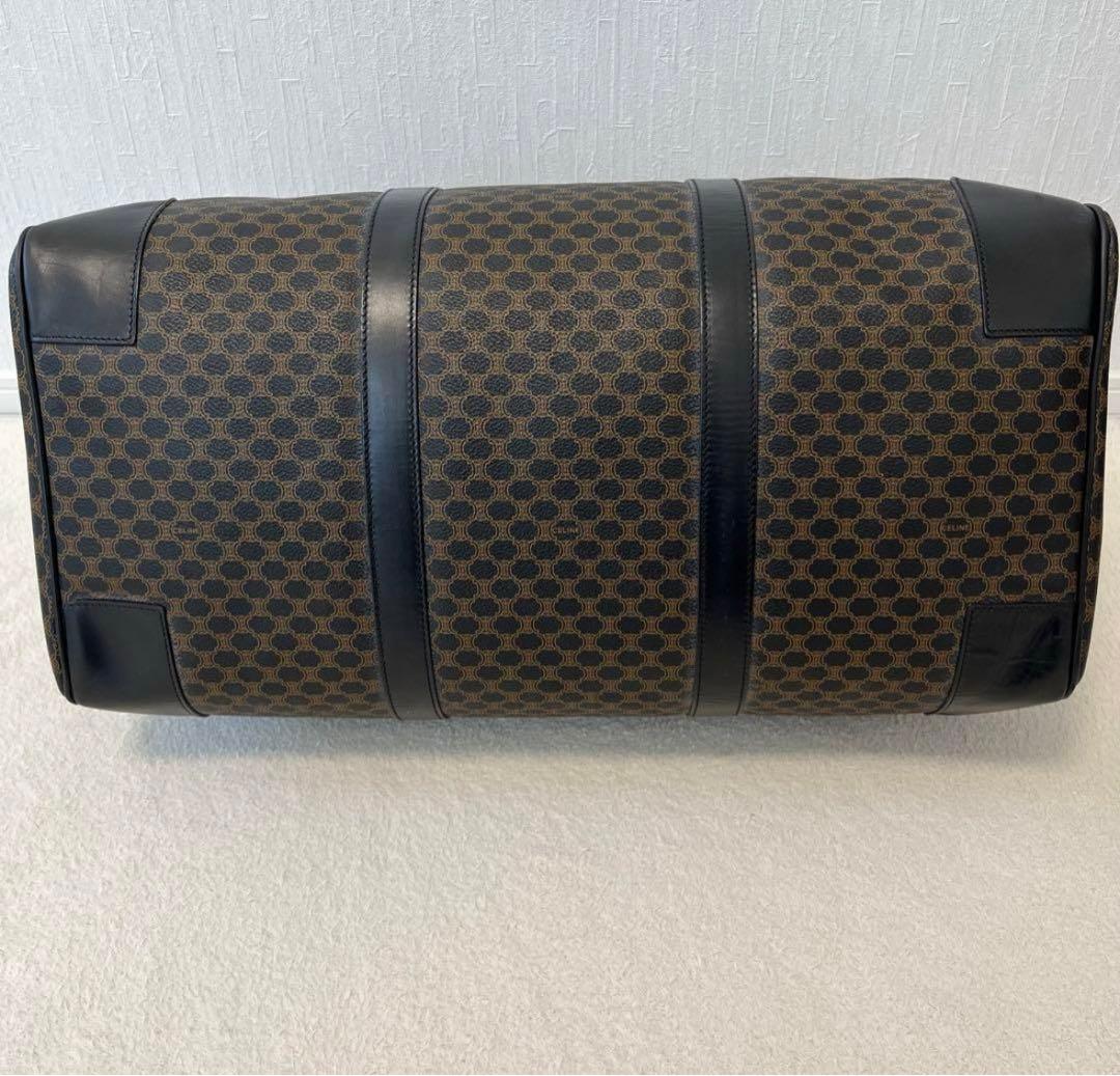 美品 CELINE ボストンバッグ 黒マカダム トリオンフ 南京錠 ゴールド金具