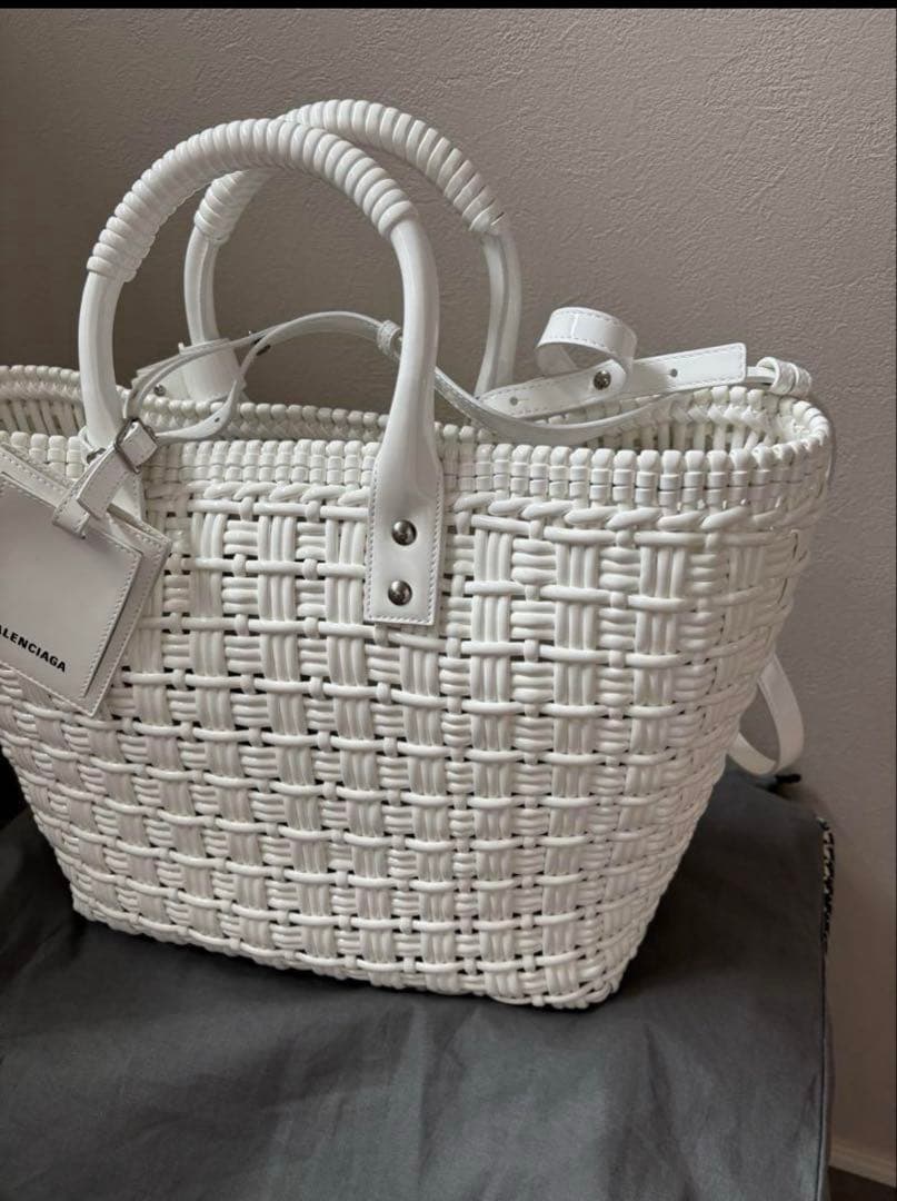 BALENCIAGA ビストロ S カゴバッグ ホワイト