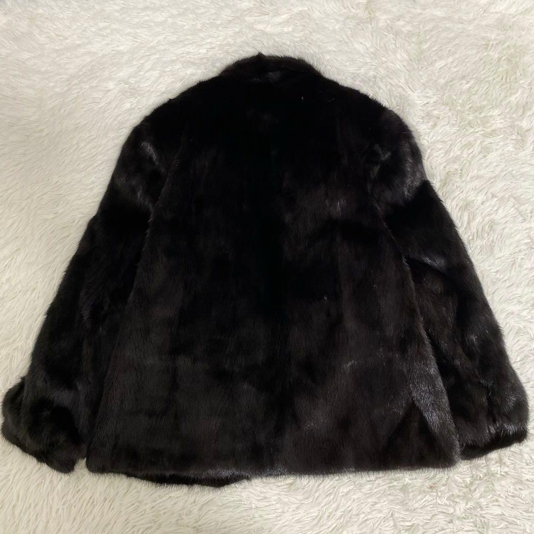 大きいサイズ 高級リアルファー コート ミンク ダークブラウン 13