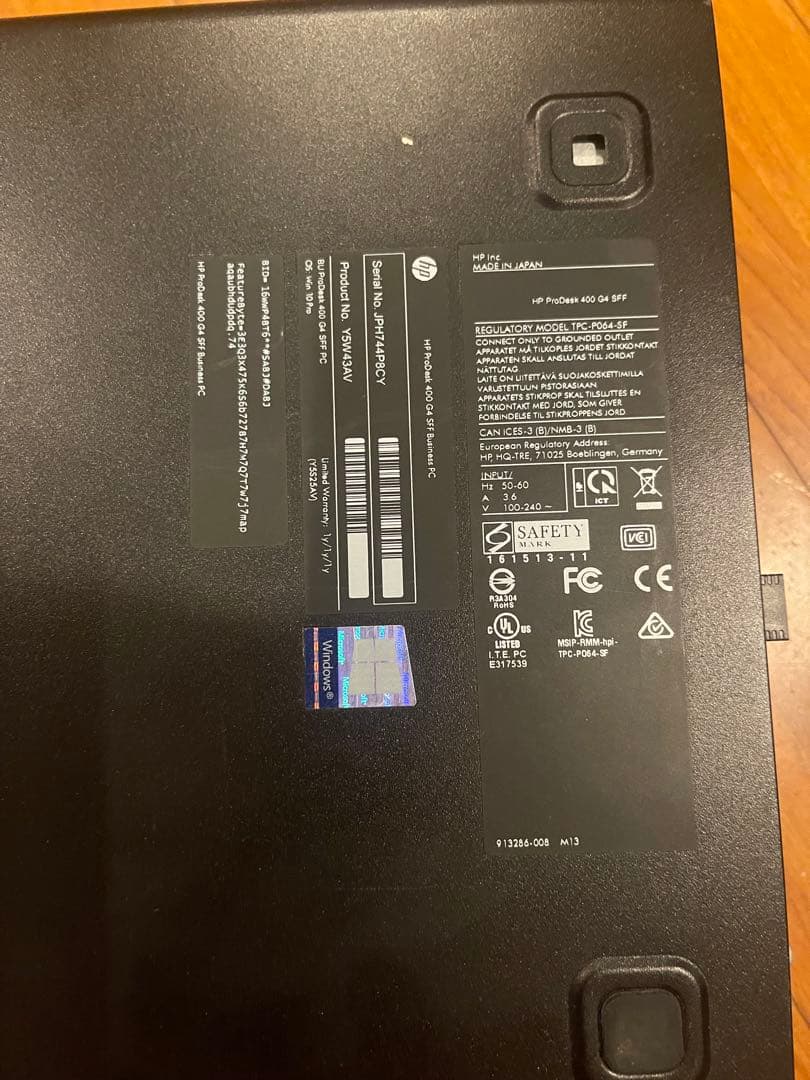 HP ProDesk 400 G4 i5-7世代Office2019