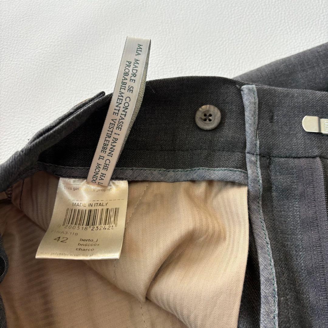 ベルウィッチ BERTOベルト テクノウールバックシャーリングテーパードパンツ