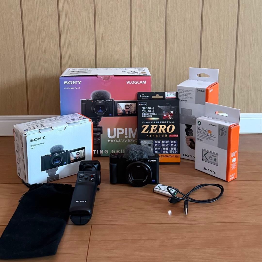 美品Sony ZV-1Gソニーブイログカムシューティング グリップキットvlog