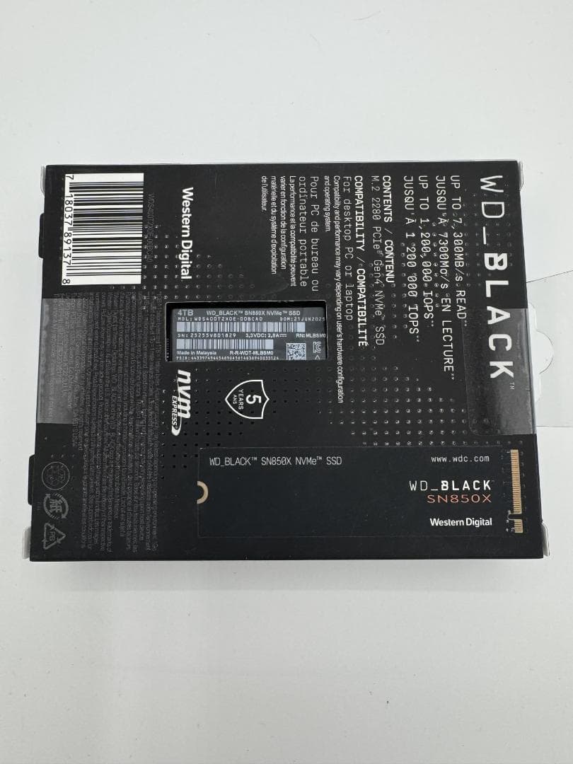 WD_BLACK SN850X 4TB NVMe SSD　②