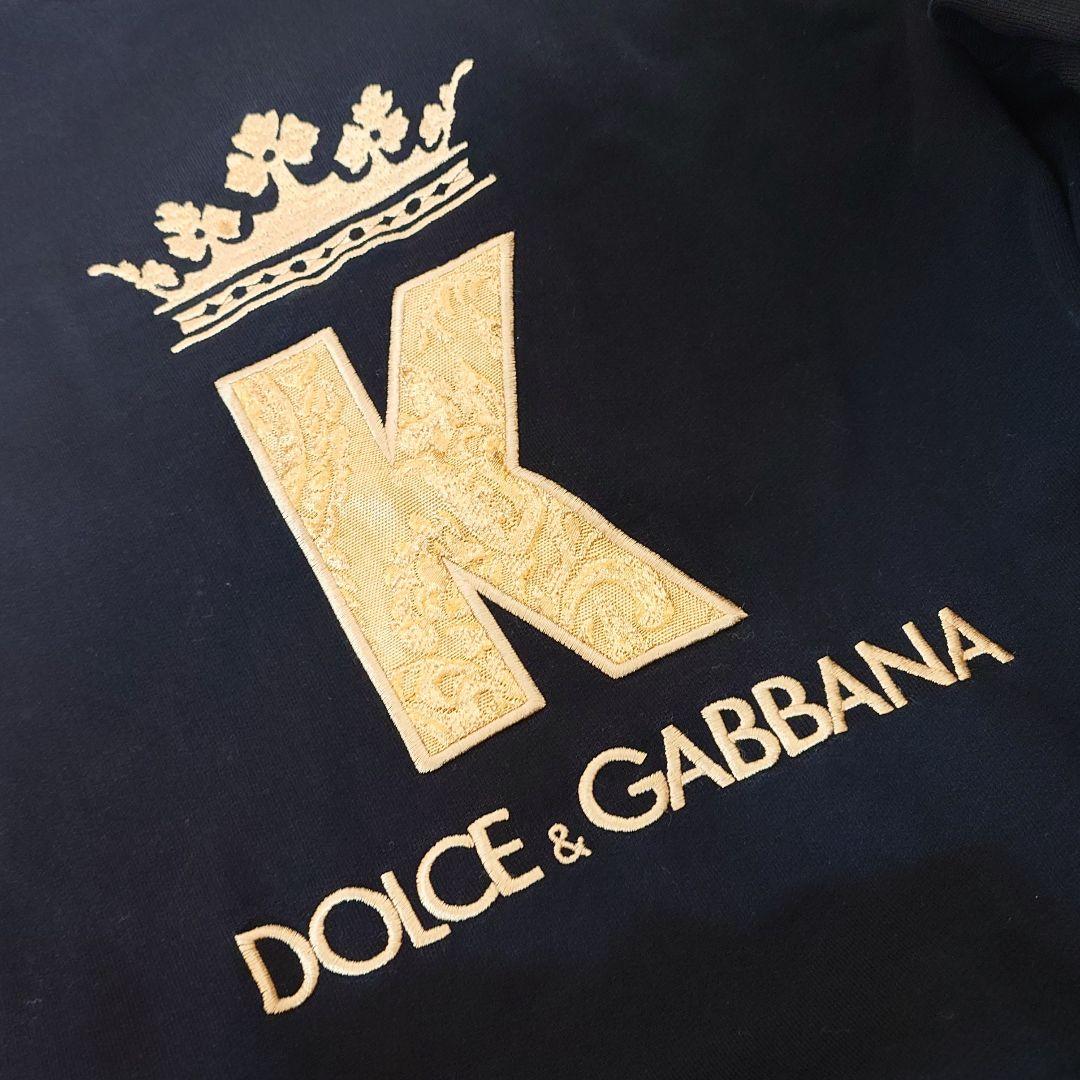 【美品】ドルガバ DGプリント クルーネックスウェットトレーナー ブラック 50