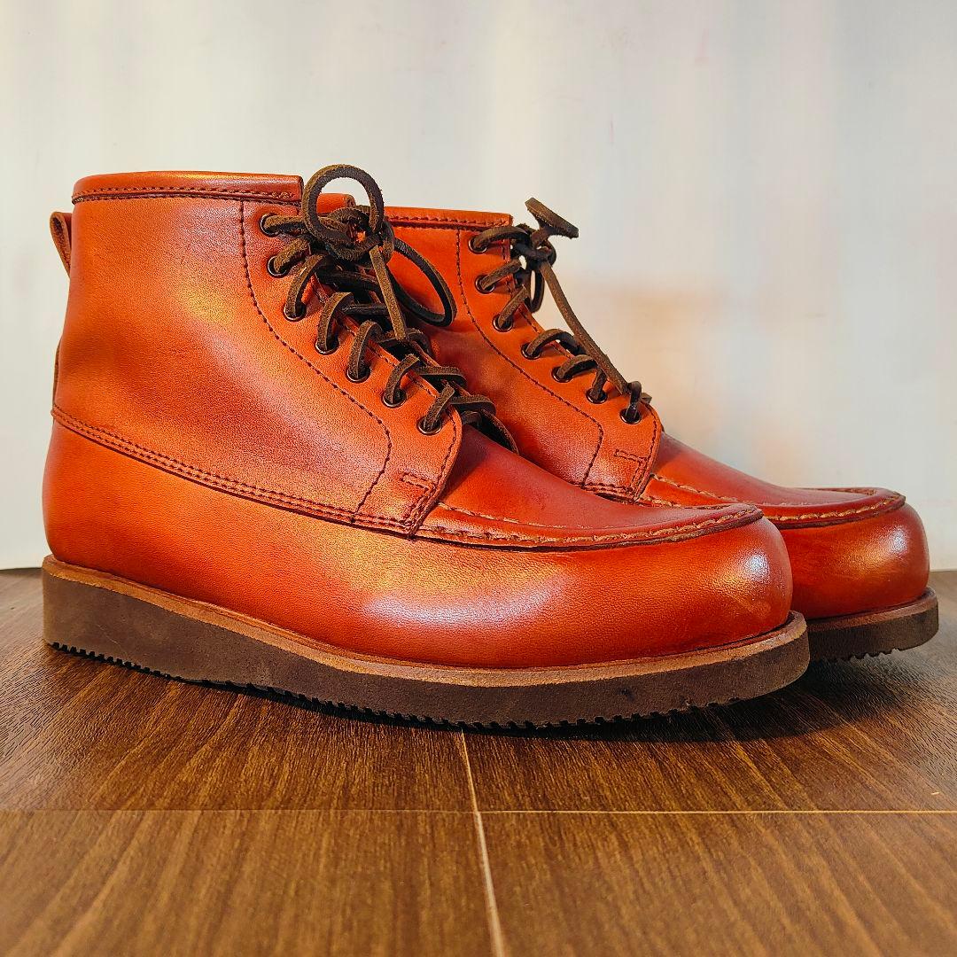 【未使用級極美品】HEELANDTOE　高級バーガンディワークブーツ　イタリア製