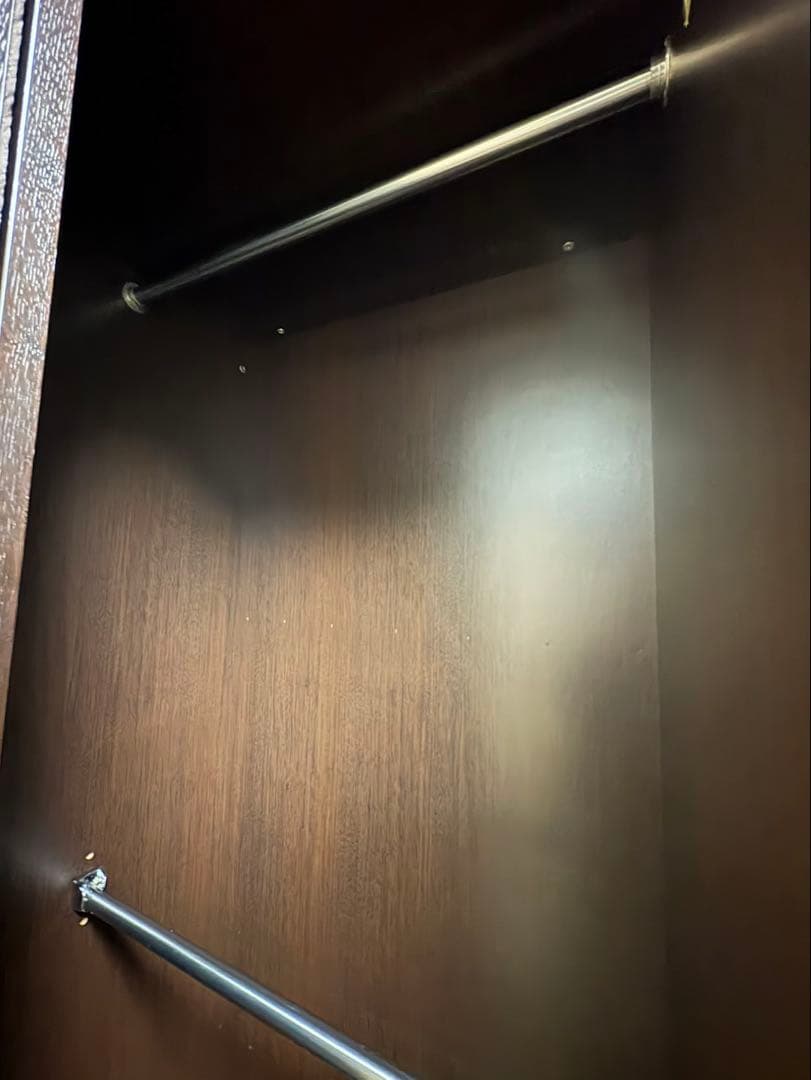 【2月半ばまで】ダークブラウン衣類収納 ミラー付き