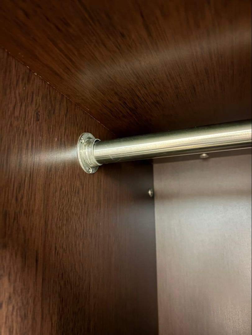 【2月半ばまで】ダークブラウン衣類収納 ミラー付き