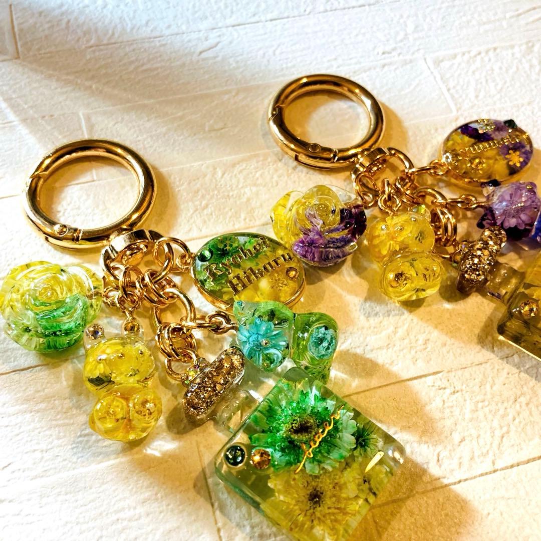 なおページ　Man名入れレジンキーホルダー、チャーム9点