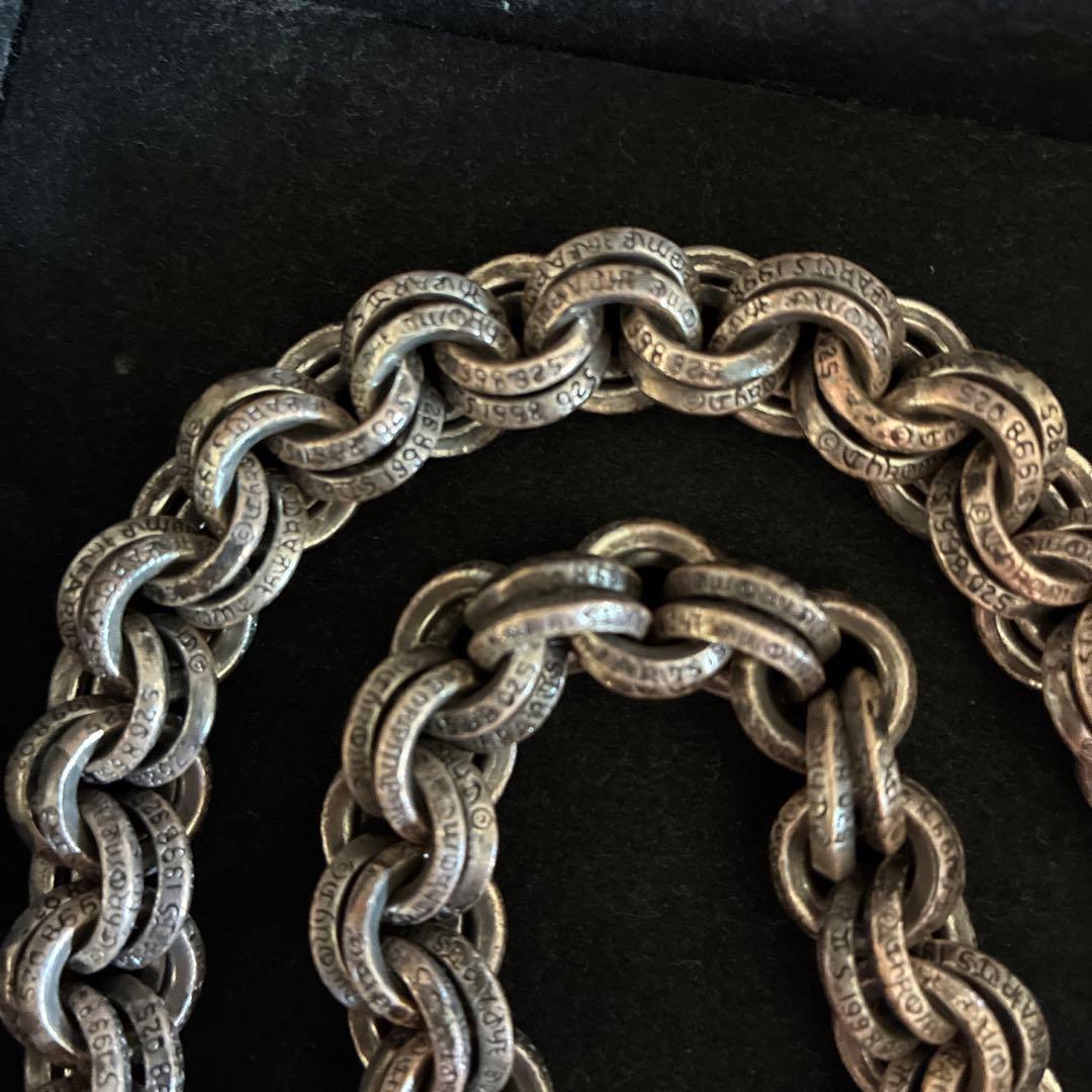 訳あり　ウォレットチェーン　刻印　ダブルリング