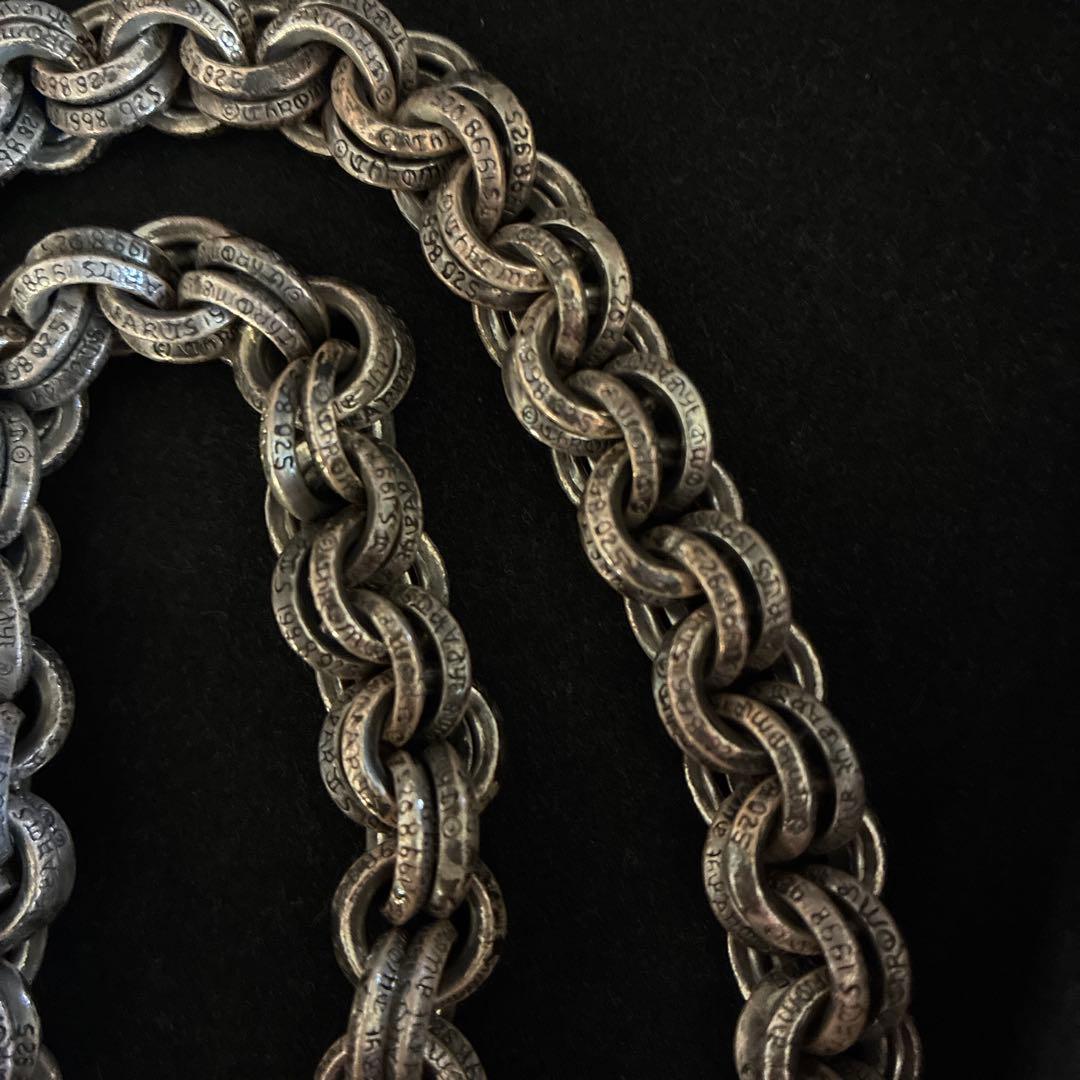 訳あり　ウォレットチェーン　刻印　ダブルリング