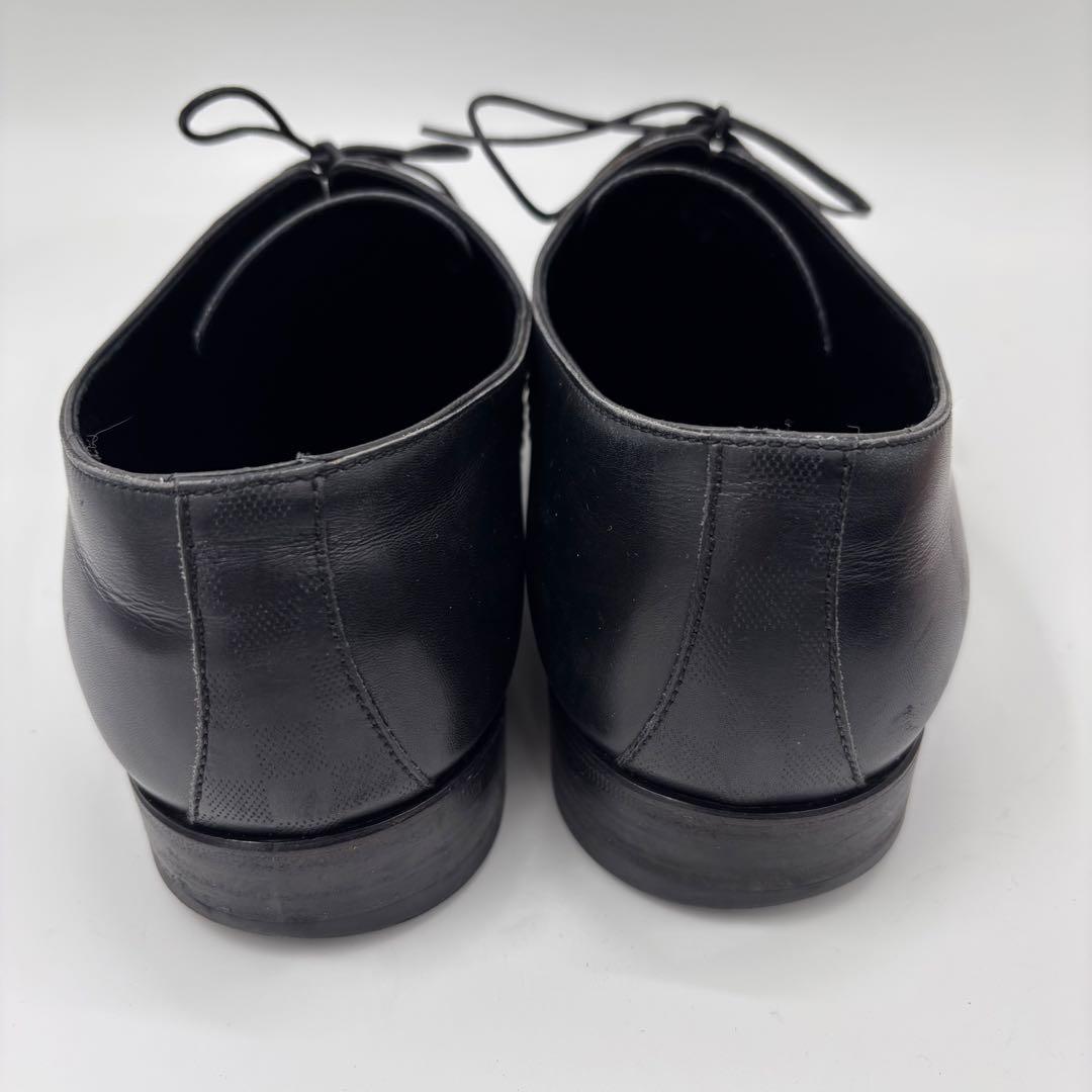 LOUIS VUITTON ダミエ型押し レザーシューズ ブラック 8 正規品