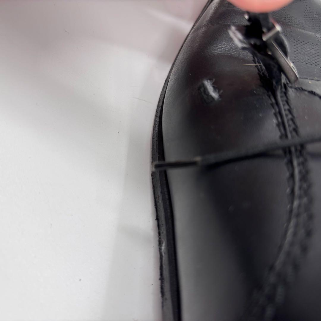 LOUIS VUITTON ダミエ型押し レザーシューズ ブラック 8 正規品