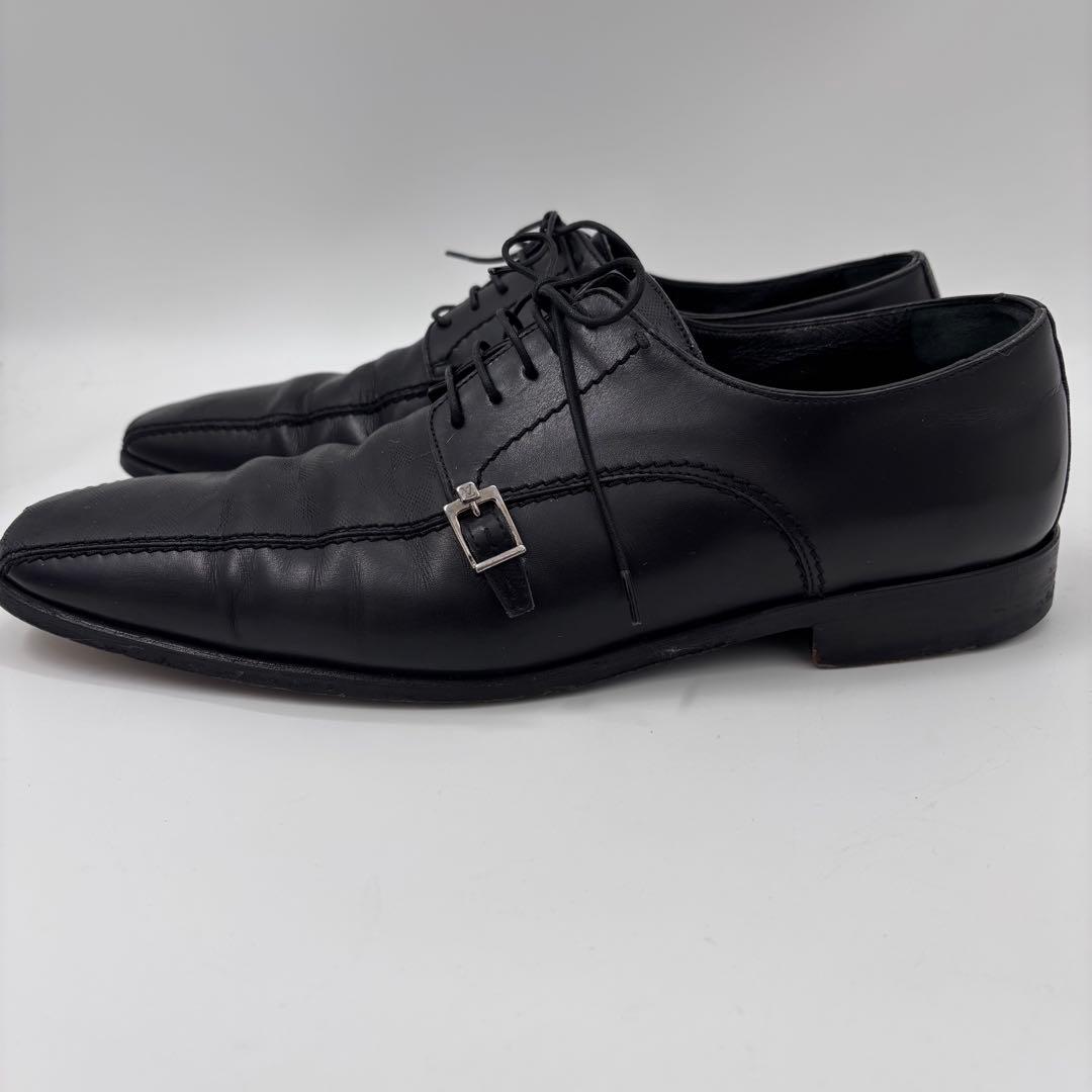 LOUIS VUITTON ダミエ型押し レザーシューズ ブラック 8 正規品