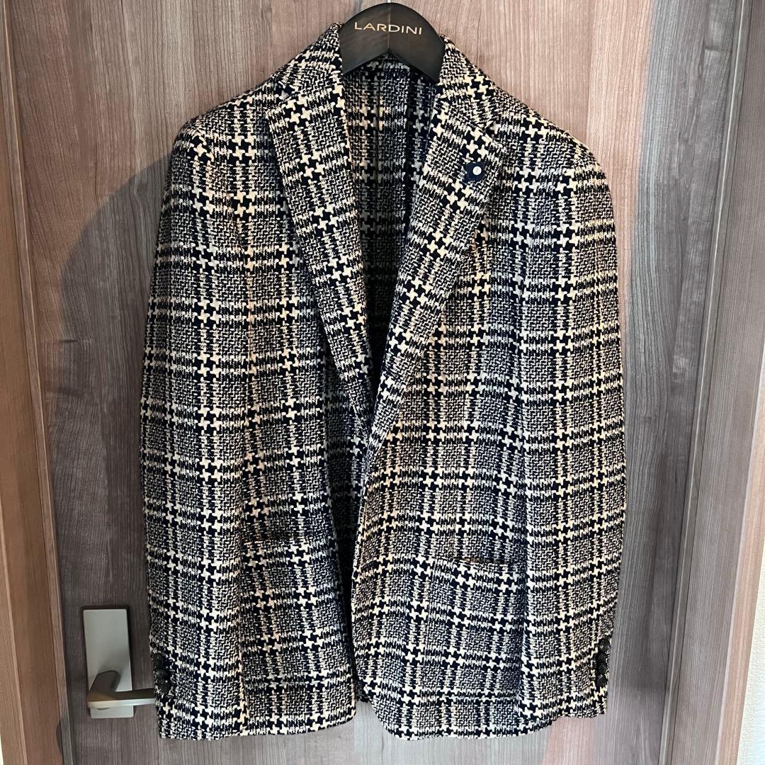 LARDINI テーラードジャケット チェック柄