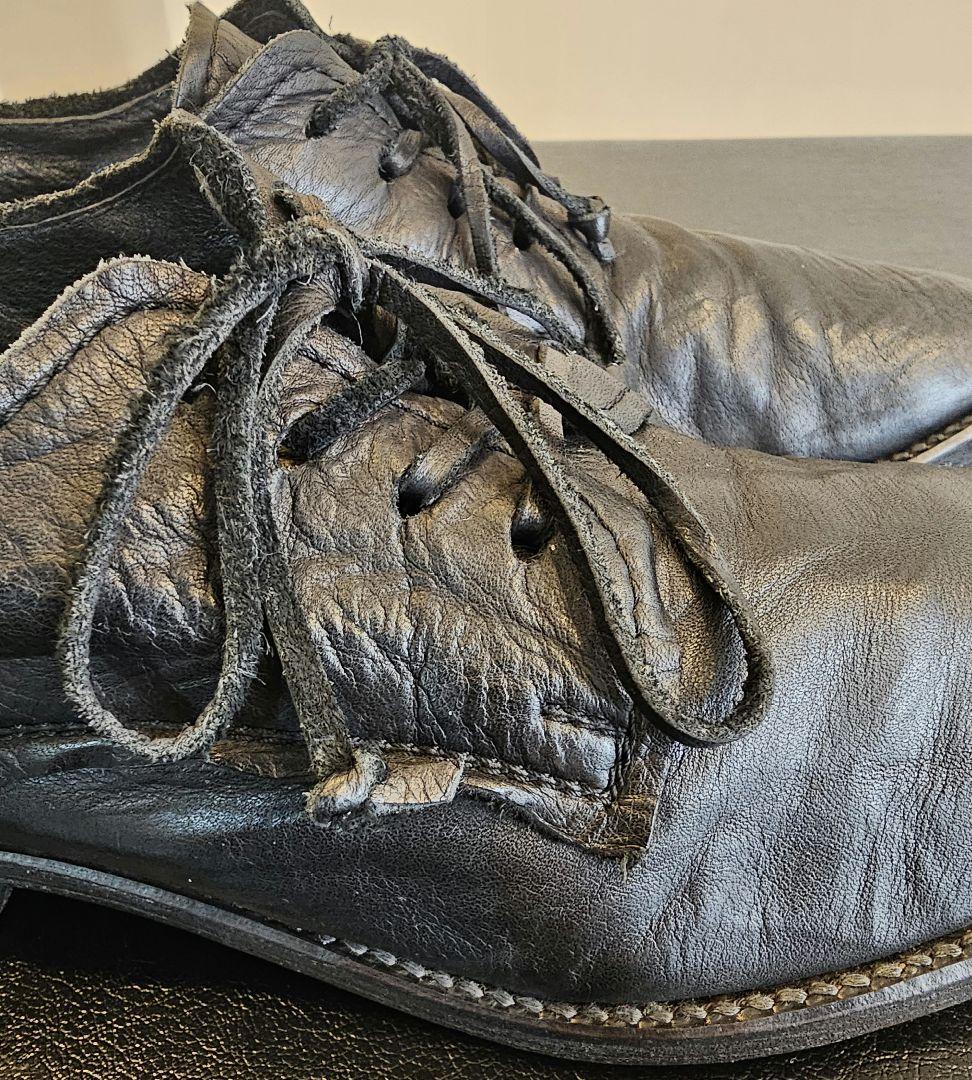 パドローネ シワ加工 ダービーシューズ 26cm / 41黒