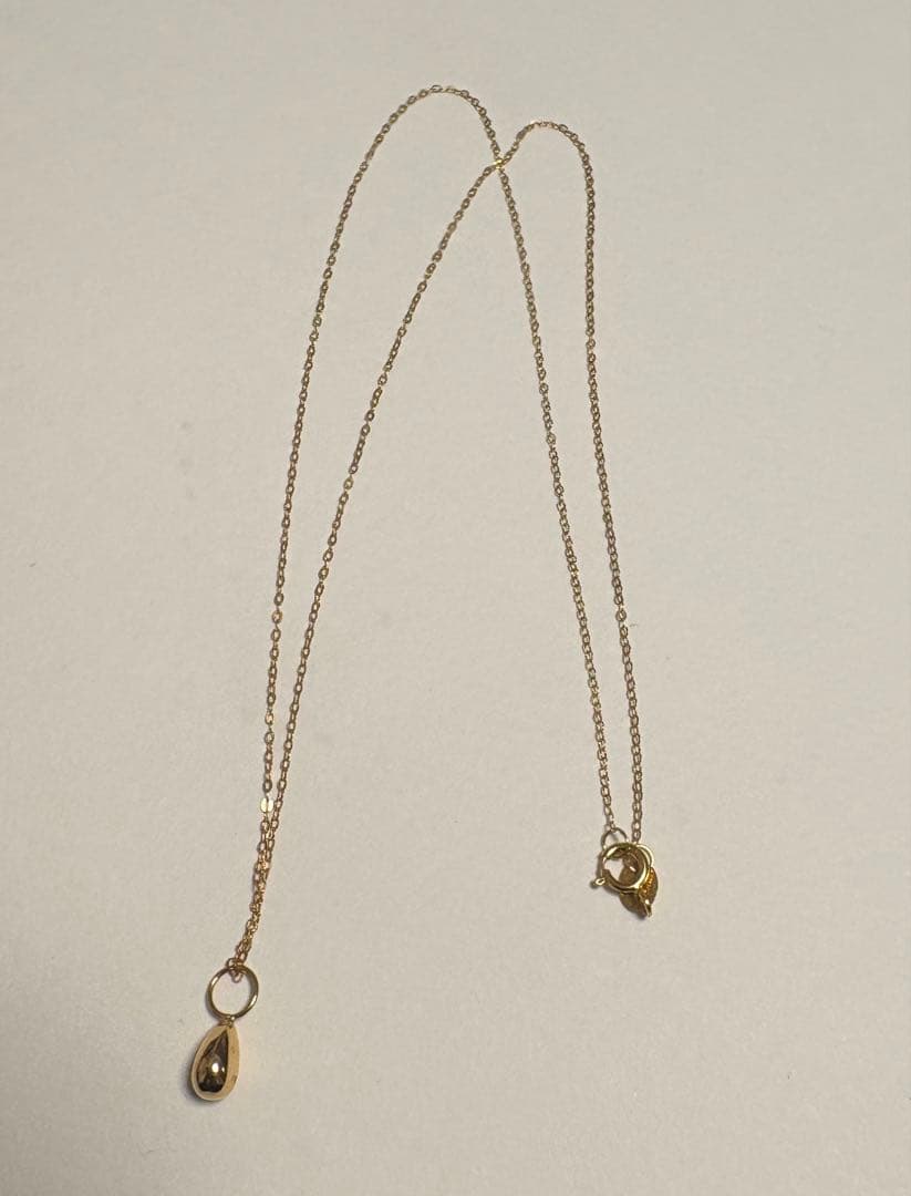 K18 ゴールドネックレス 雫ドロップ