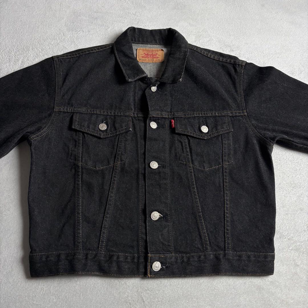 90s Levi's 先染めブラック　デニムトラッカージャケット　w7505