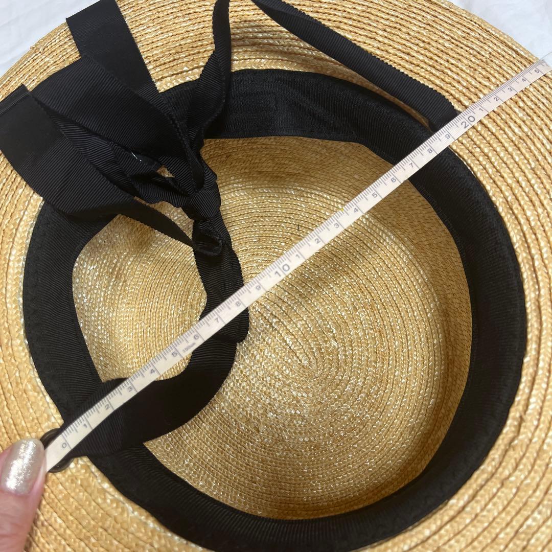 wicagrocery麦わら帽子　リボン付き麦わら帽子