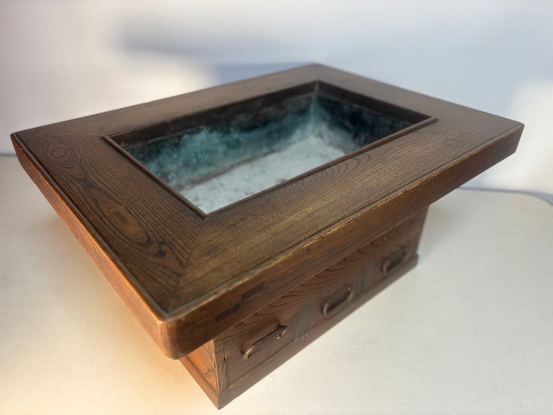 関西長火鉢　銅板落とし囲炉裏　手あぶり　古民具