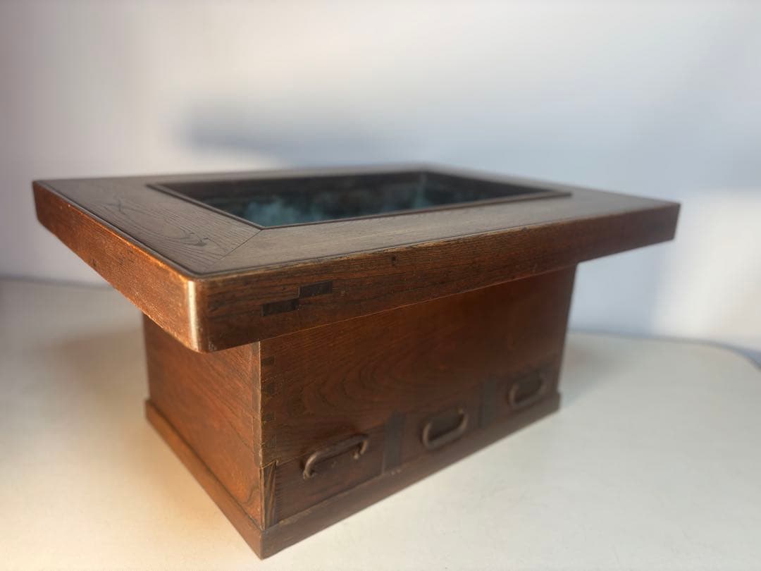 関西長火鉢　銅板落とし囲炉裏　手あぶり　古民具