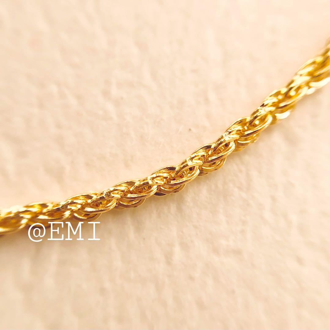 K18 ロープチェーンネックレス　45cm　18金イエローゴールド　Au750