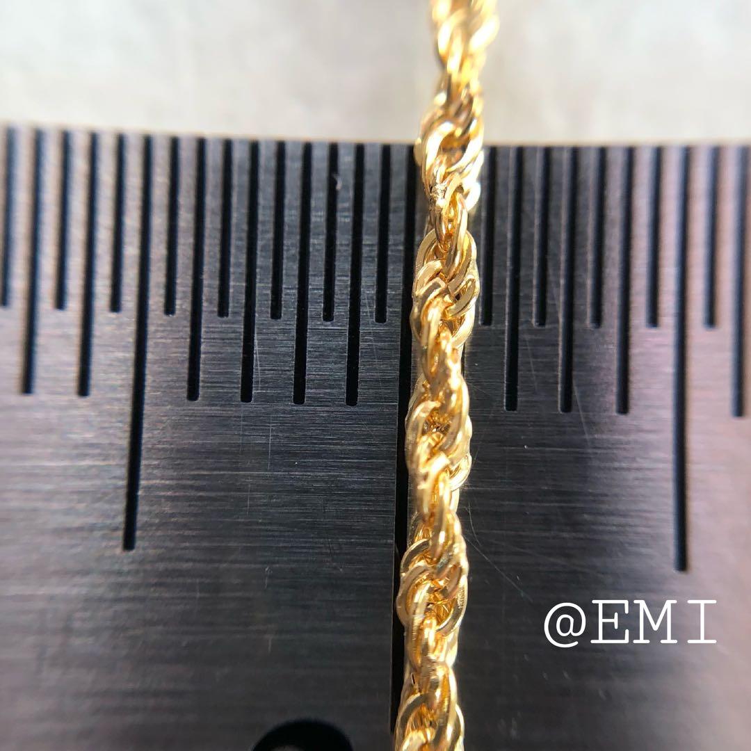 K18 ロープチェーンネックレス　45cm　18金イエローゴールド　Au750