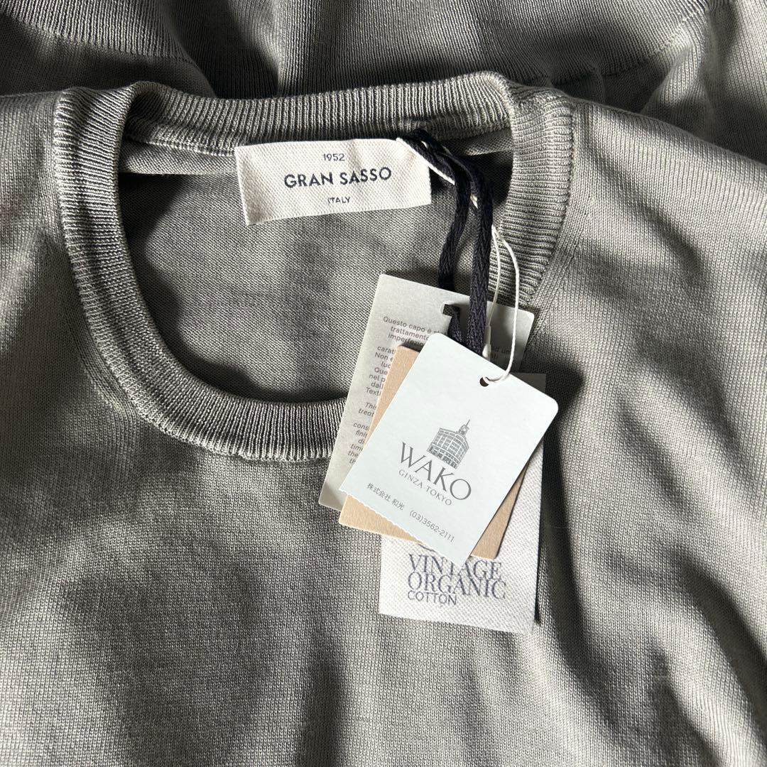ヒ*ロ様 タグ付新品! GRAN SASSO イタリア製　クルーネックコットンメ