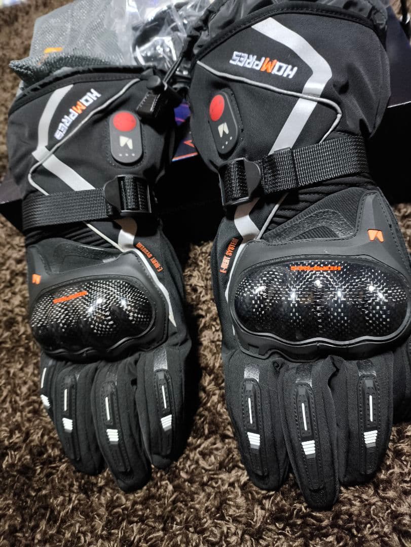 美品 HOMPRES ホンプレス 電熱グローブ S バイク ツーリング 手袋