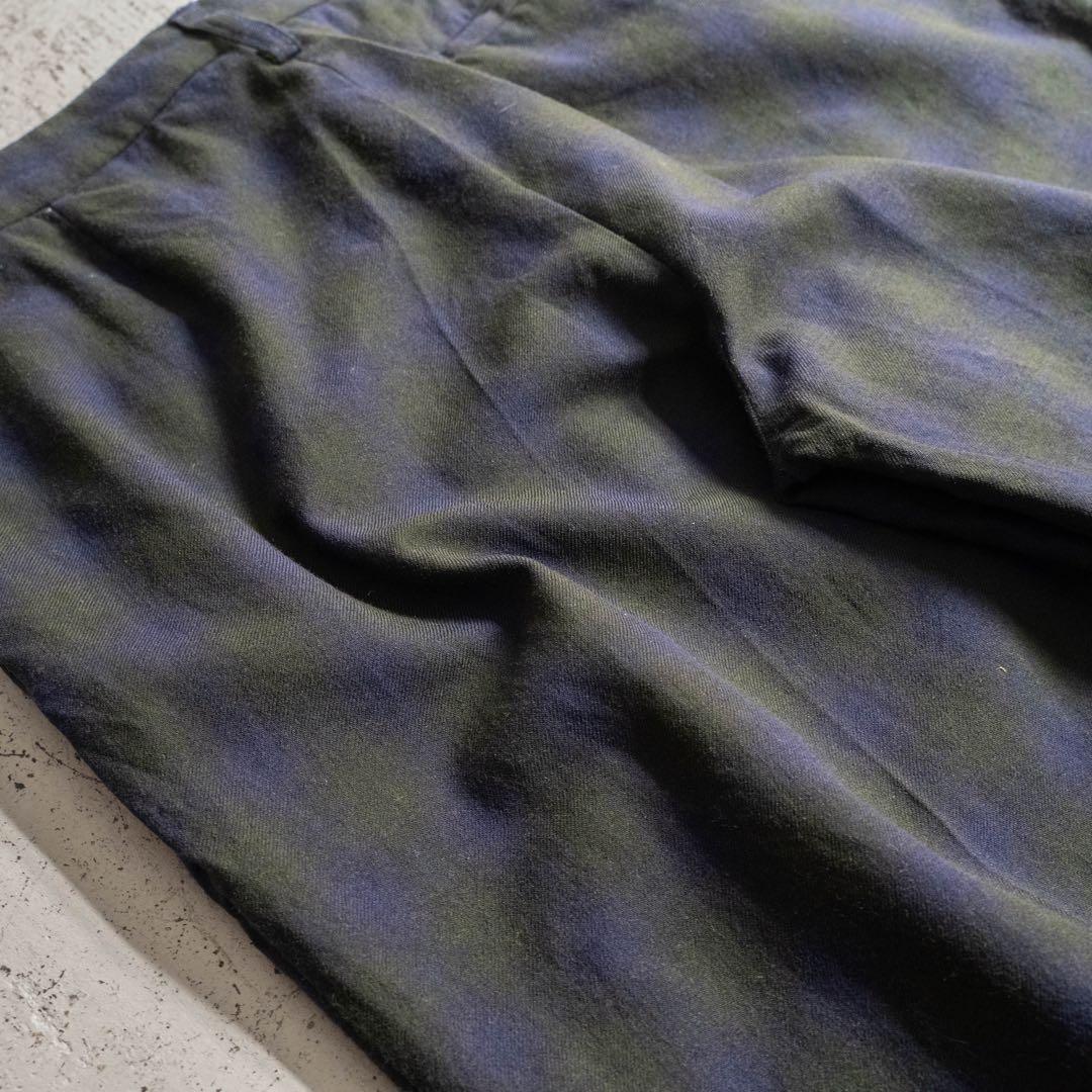 【希少】 80s vintage イタリア製 オンブレチェック ウールパンツ