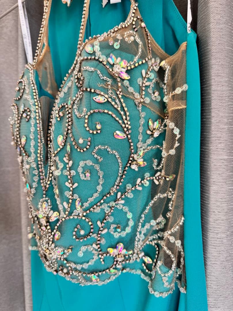 【Angel R 】キャバドレス ブルー ビジュー ミニドレス