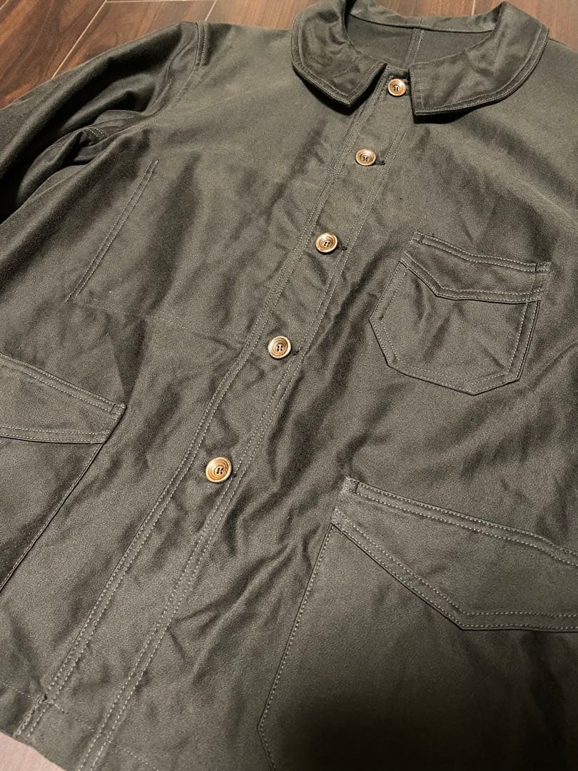 ブラックモールスキンフレンチワークジャケット