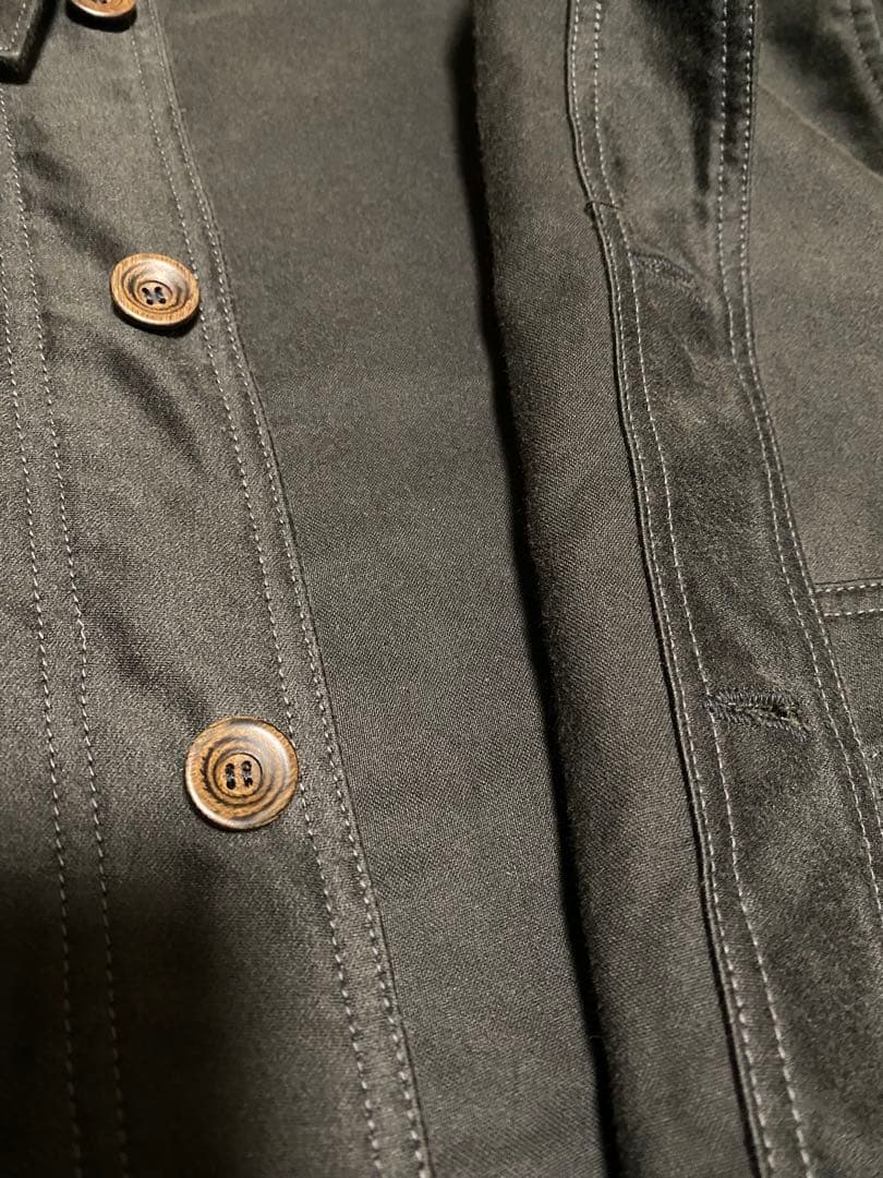 ブラックモールスキンフレンチワークジャケット
