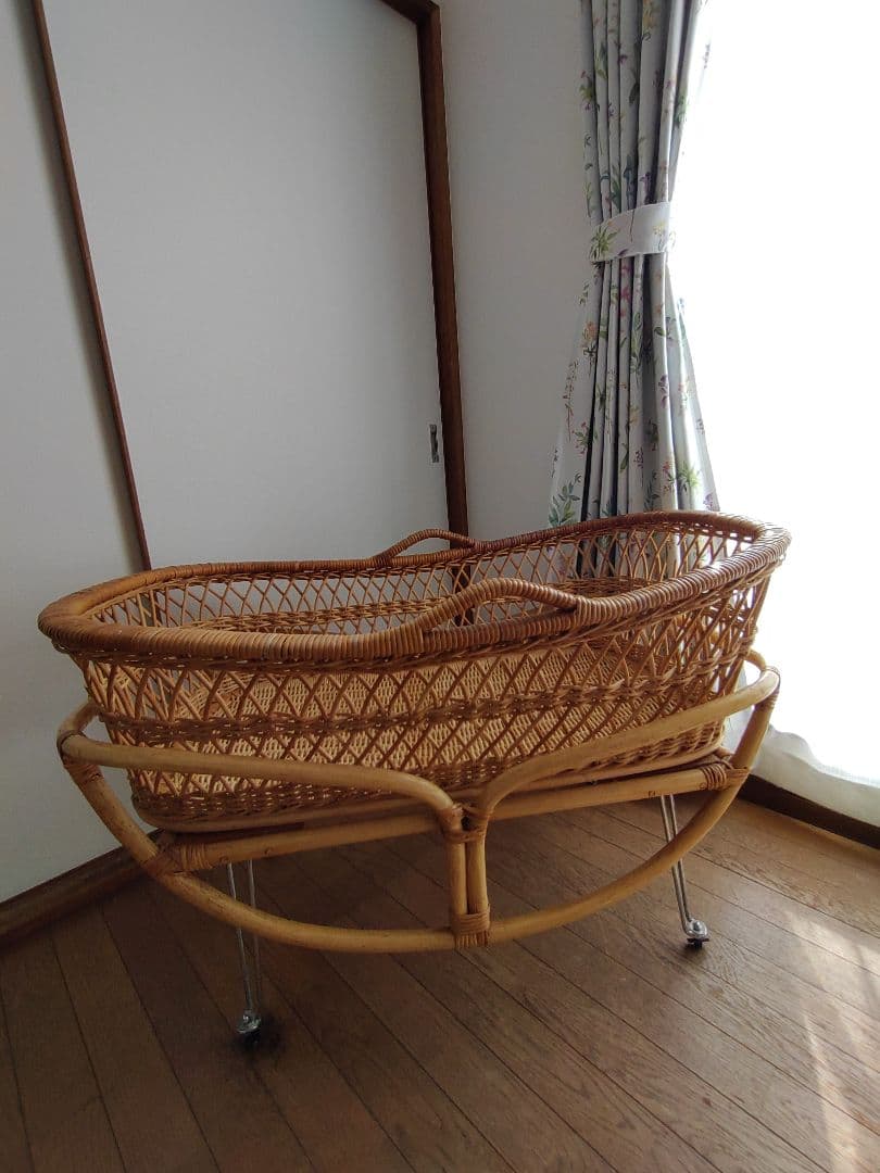 ゆりかご　ラタン　ヴィンテージ