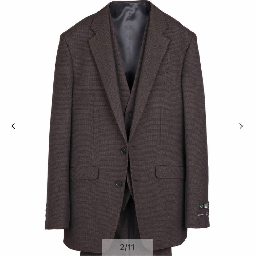 【SALE】スーツセレクト　ダークグレー 2ボタンジャケット スーツ　ベスト付き