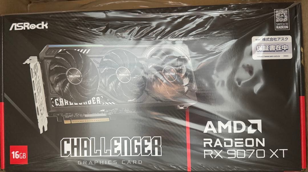 【新品】RADEON RX9070XT Challenger ASRock