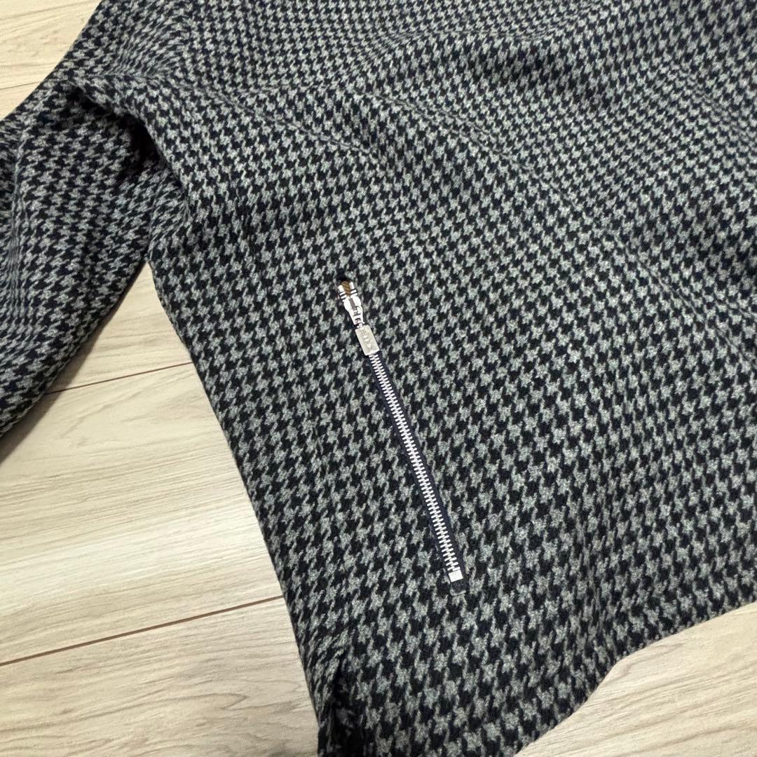 エトロ 千鳥柄 ジップアップジャケット ウール スエード