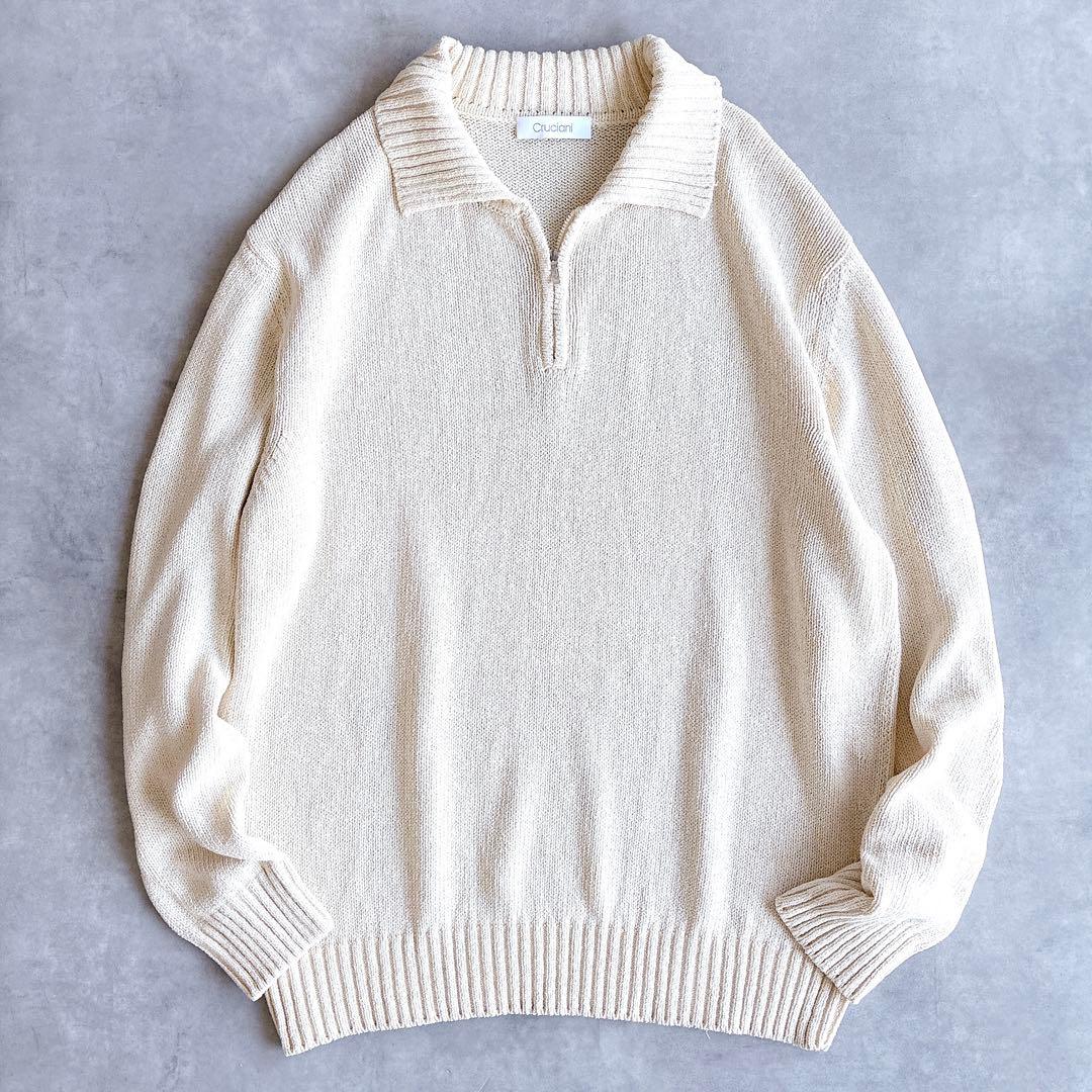 クルチアーニ ハーフジップニット 春ニット コットン100% サイズ54
