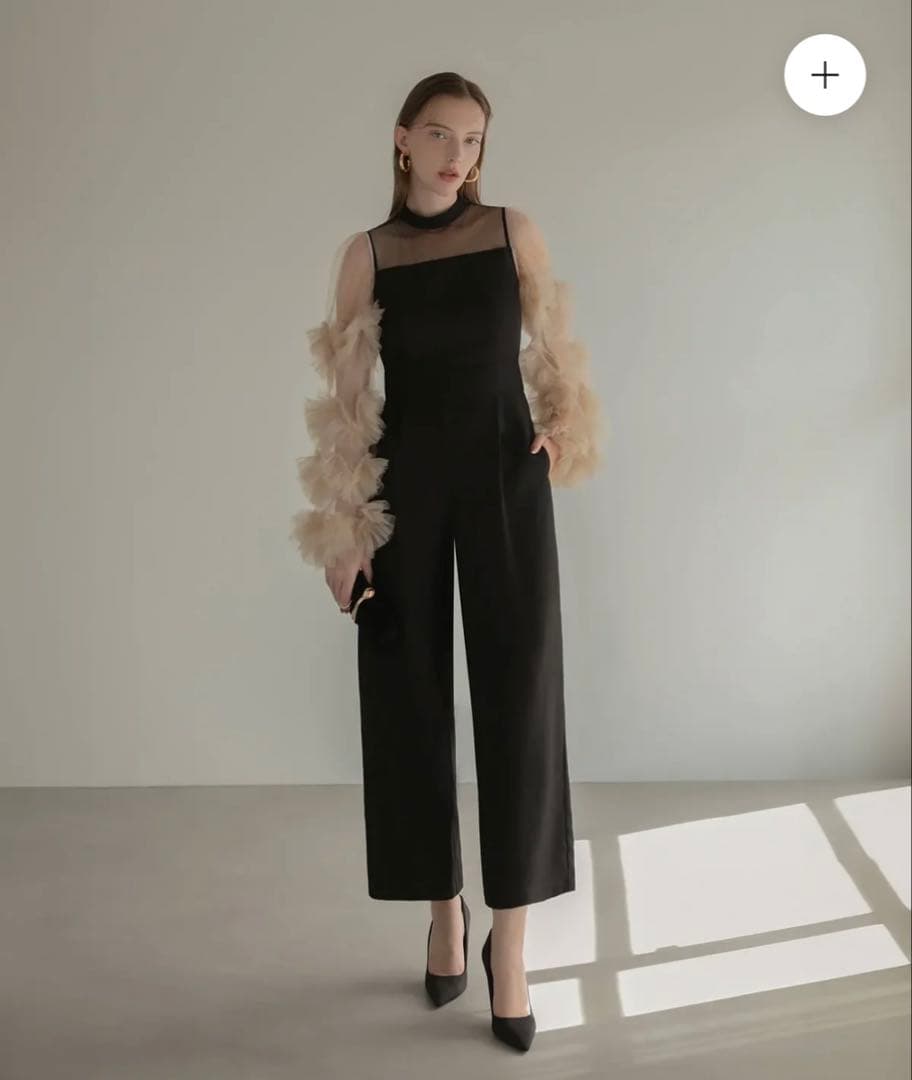 （完売品）leja ボリュームチュールスリーブオールインワンパンツドレス