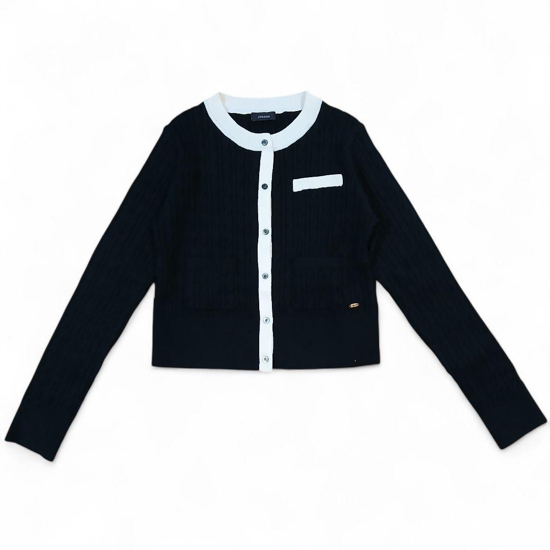 【新品タグ付】anuans リトルケーブルニットカーディガン ブラック ホワイト