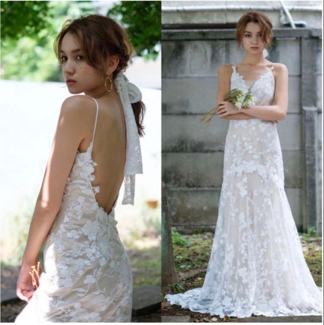 ドレスプロダクション　刺繍　背中開き　ソフトマーメイドドレス　w230